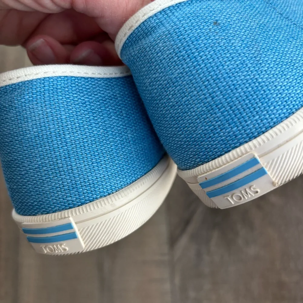 Toms Carmel Lifestyle Sneakers Blue Lace up Canvas Women's Size 9
